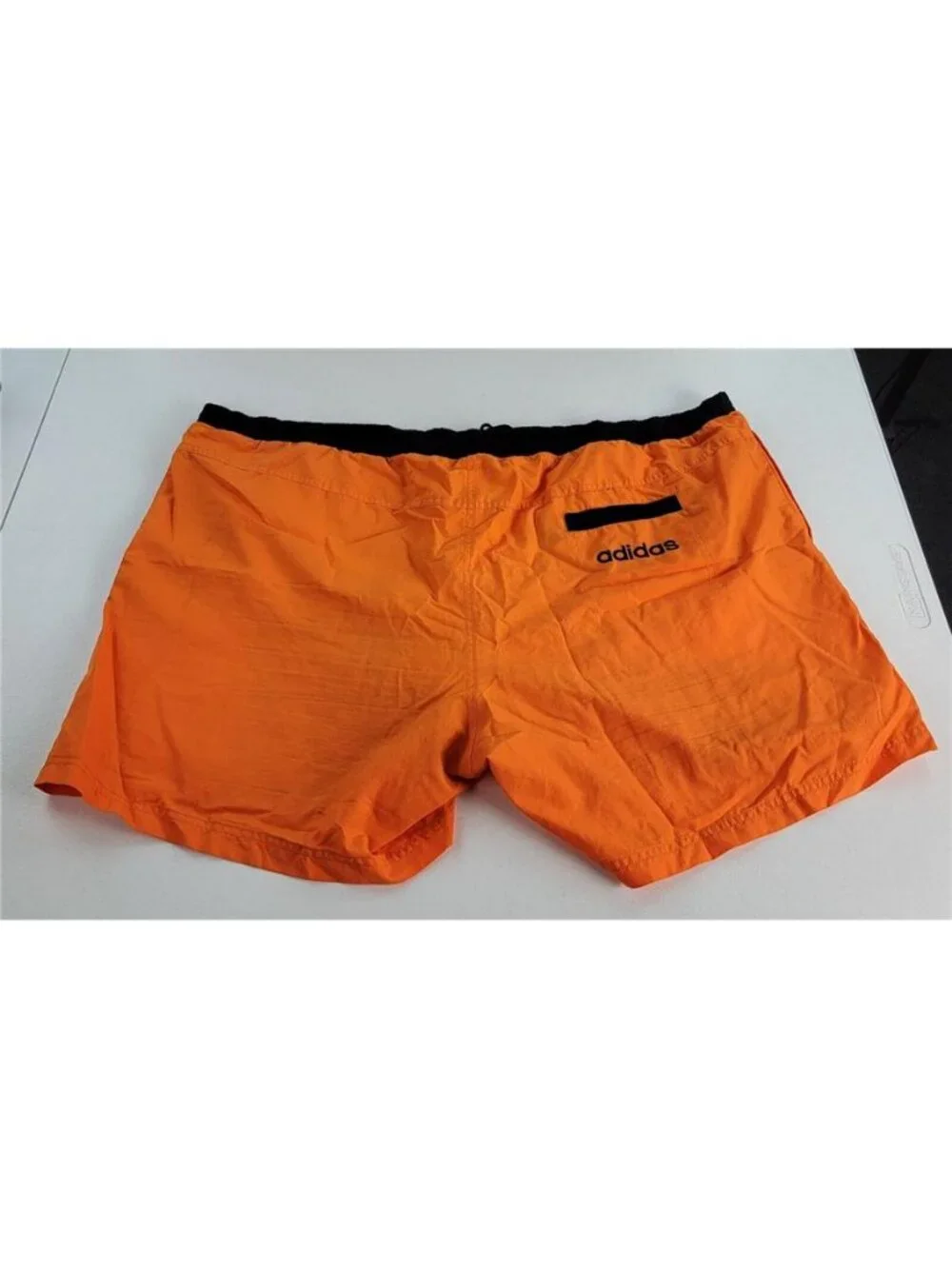 Vintage Adidas 3-Stripes Swim Trunks XXL Bright Orange Mesh Lined Drawstring
